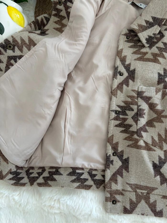 Veste à motifs beige et marron Molly Bracken taille M - photo numéro 3