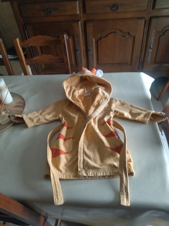 Peignoir tigre abricot enfant