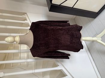Pull Alain Manoukian marron effet velours