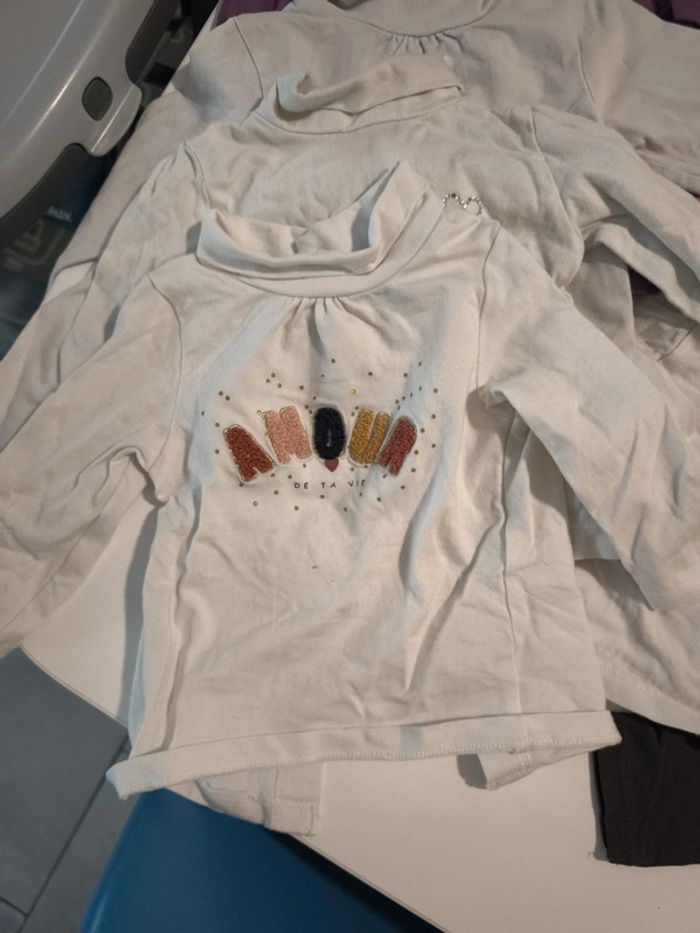 Lot Tshirt manche longue et sous pull 6 mois fille - photo numéro 4