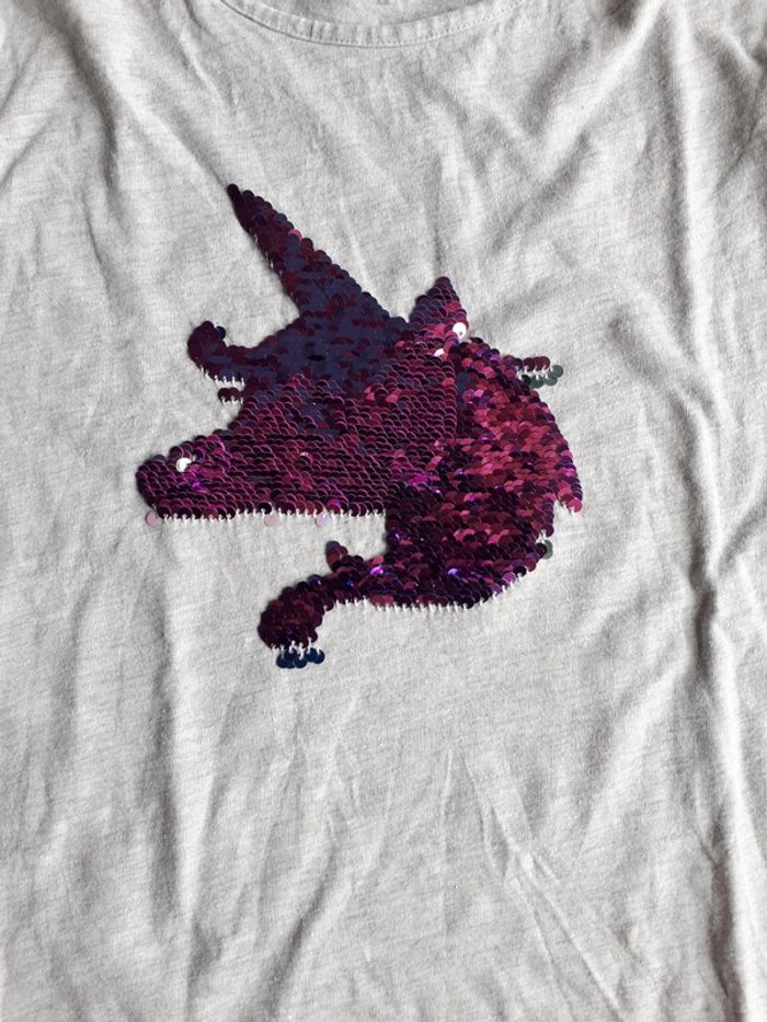 Tee-shirt sequin licorne in extenso 12 ans - photo numéro 3