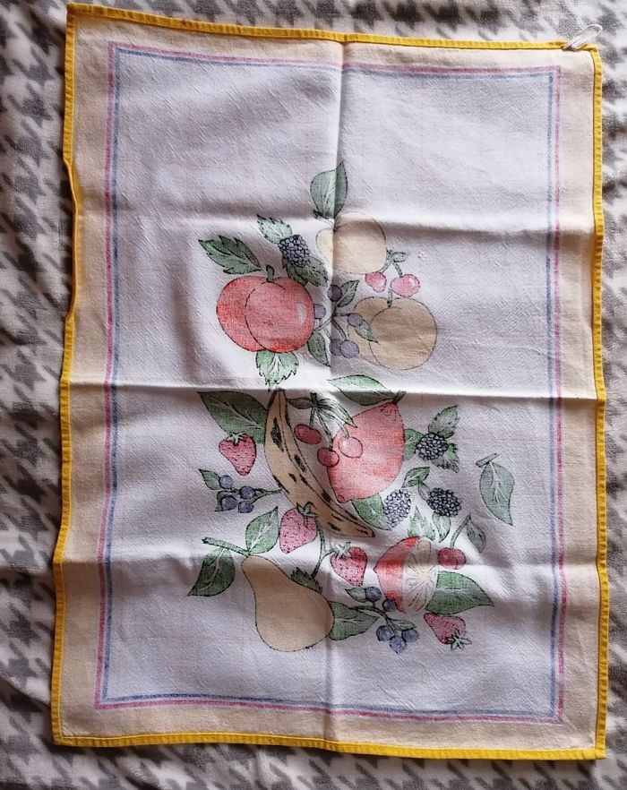 Torchon vintage fruits - photo numéro 2