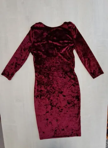 Robe velours rouge bordeaux - Atmosphère - taille 36 - dos nu - soirée