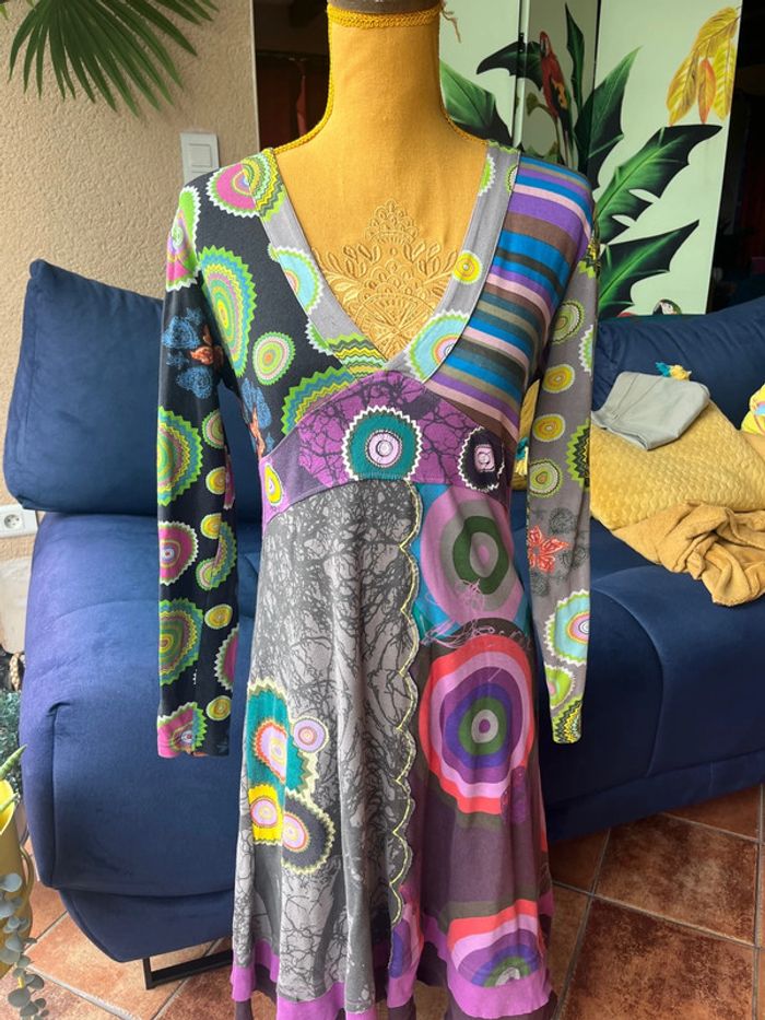 Robe Desigual multicolore – Taille L – Très bon état ! - photo numéro 2