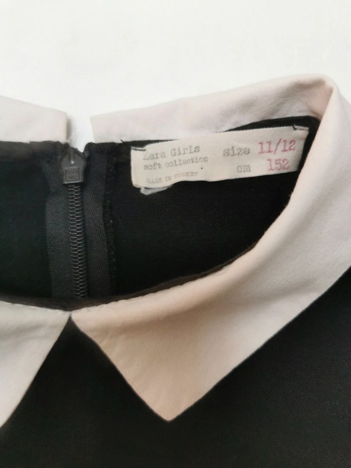 Robe noir droite à col blanc - photo numéro 2