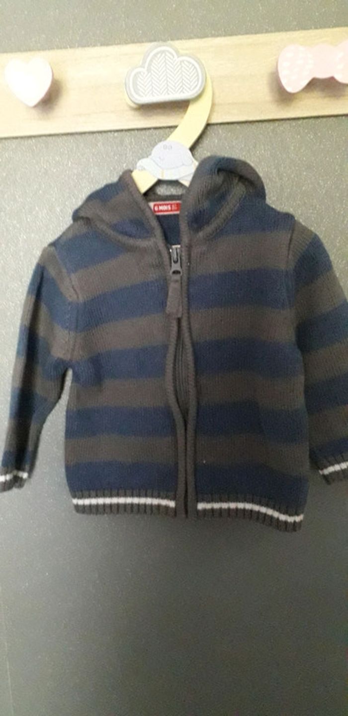Gilet zippé à capuche 6 mois - photo numéro 2
