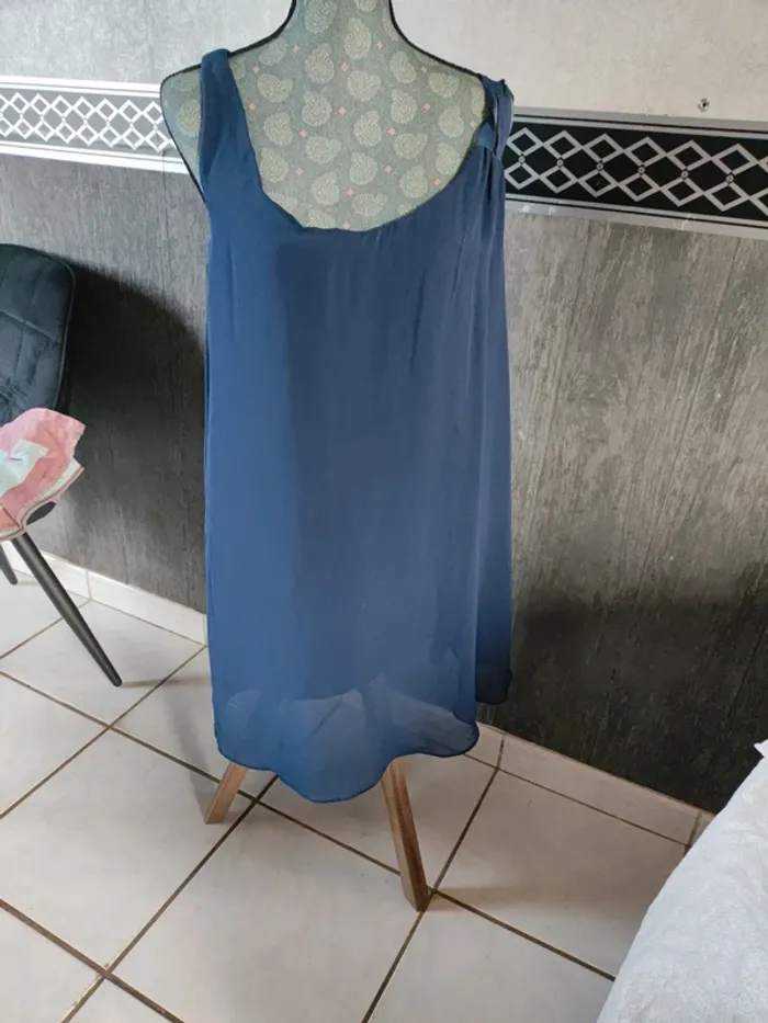 Tunique bleu marine sans manche aisselle a aisselle 48 - photo numéro 3