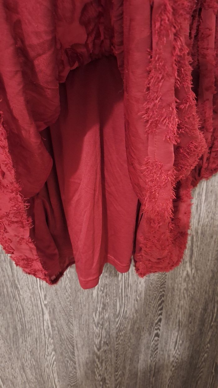 Robe patineuse motifs duveteux bordeaux - photo numéro 6