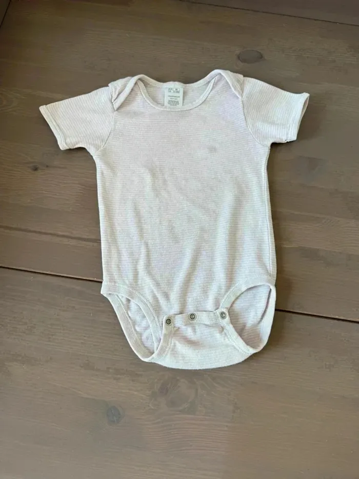Body à rayures rose pâle 9-12 mois - Underwear - Très bon état