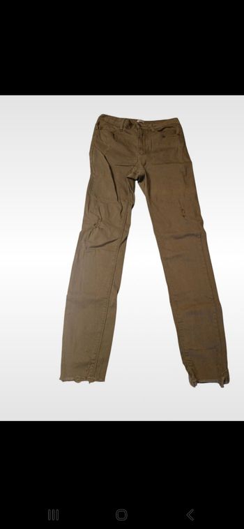 Pantalon taille haute kaki