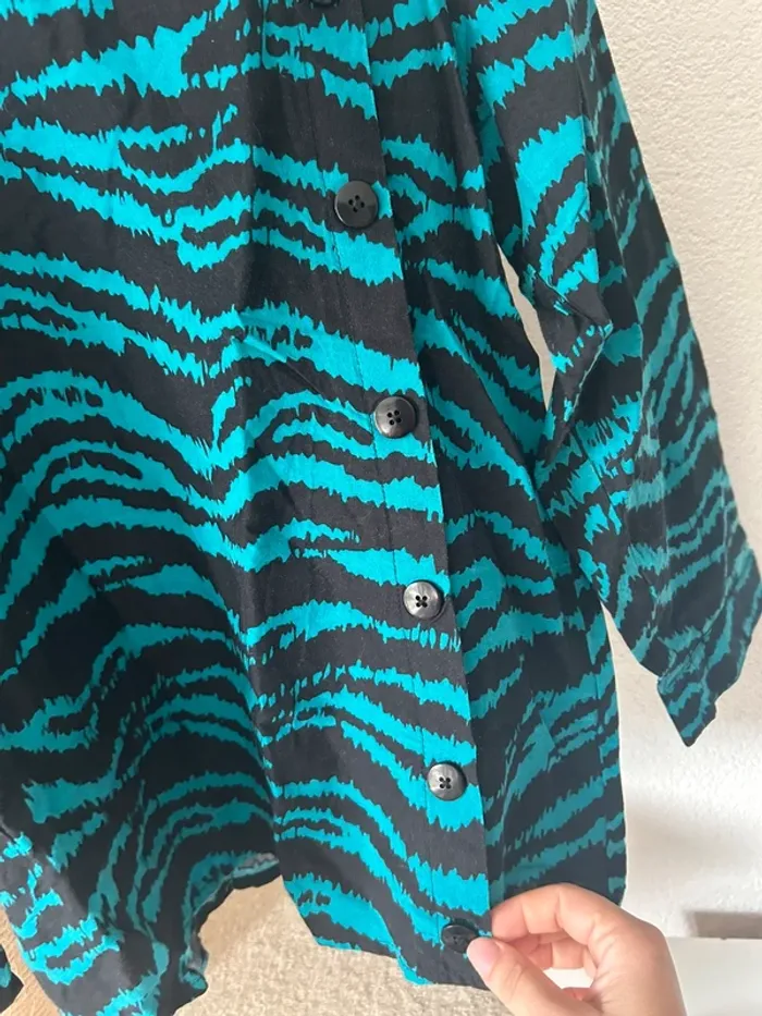 Blouse bleu bonheur en viscose - photo numéro 4