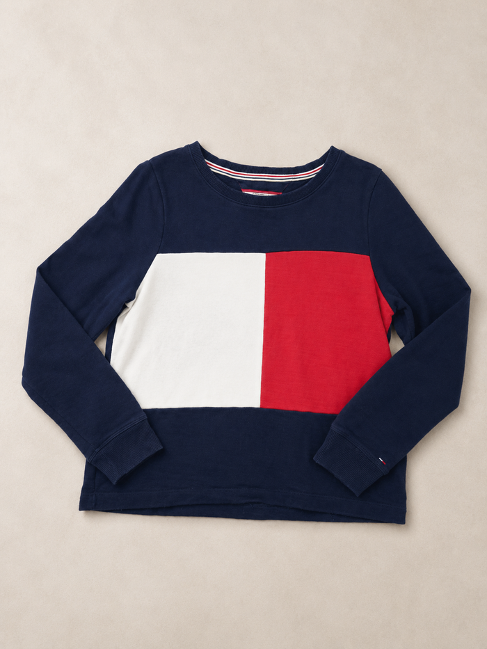 Sweat Tommy Hilfiger colorblock taille M - photo numéro 1