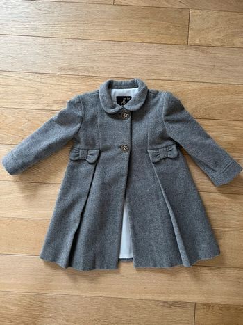 Manteau fille gris en laine 36 mois sanmar 1968 très bon état