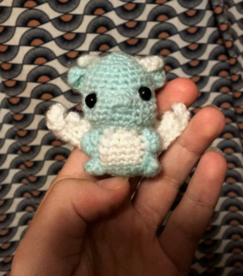 Dragon vert crochet fais mains