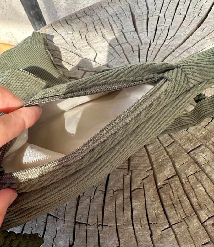 Sac à main kaki velours côtelé - photo numéro 7