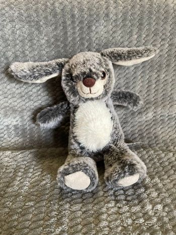 Peluche pantin lapin gris blanc Animadoo Anima Doo