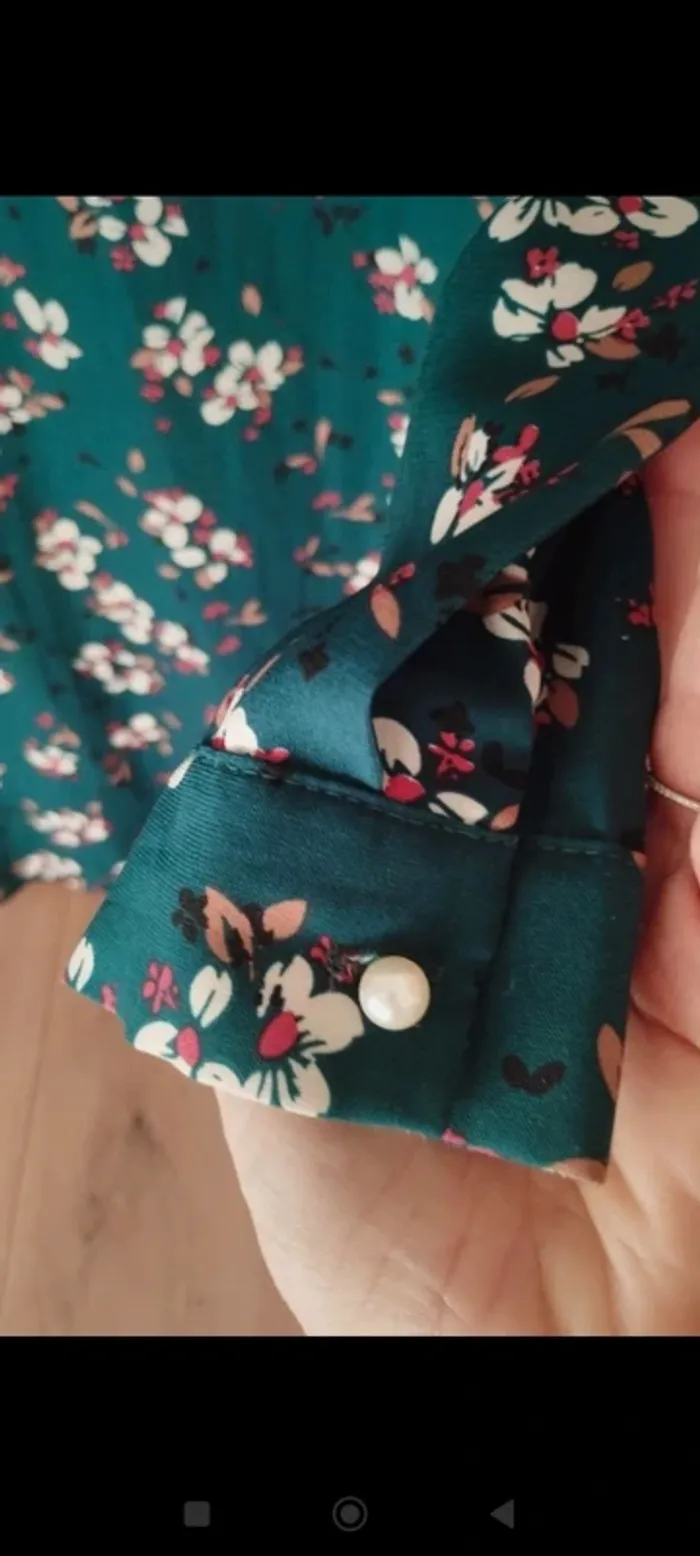 Robe verte à fleurs easy clothes S - photo numéro 4