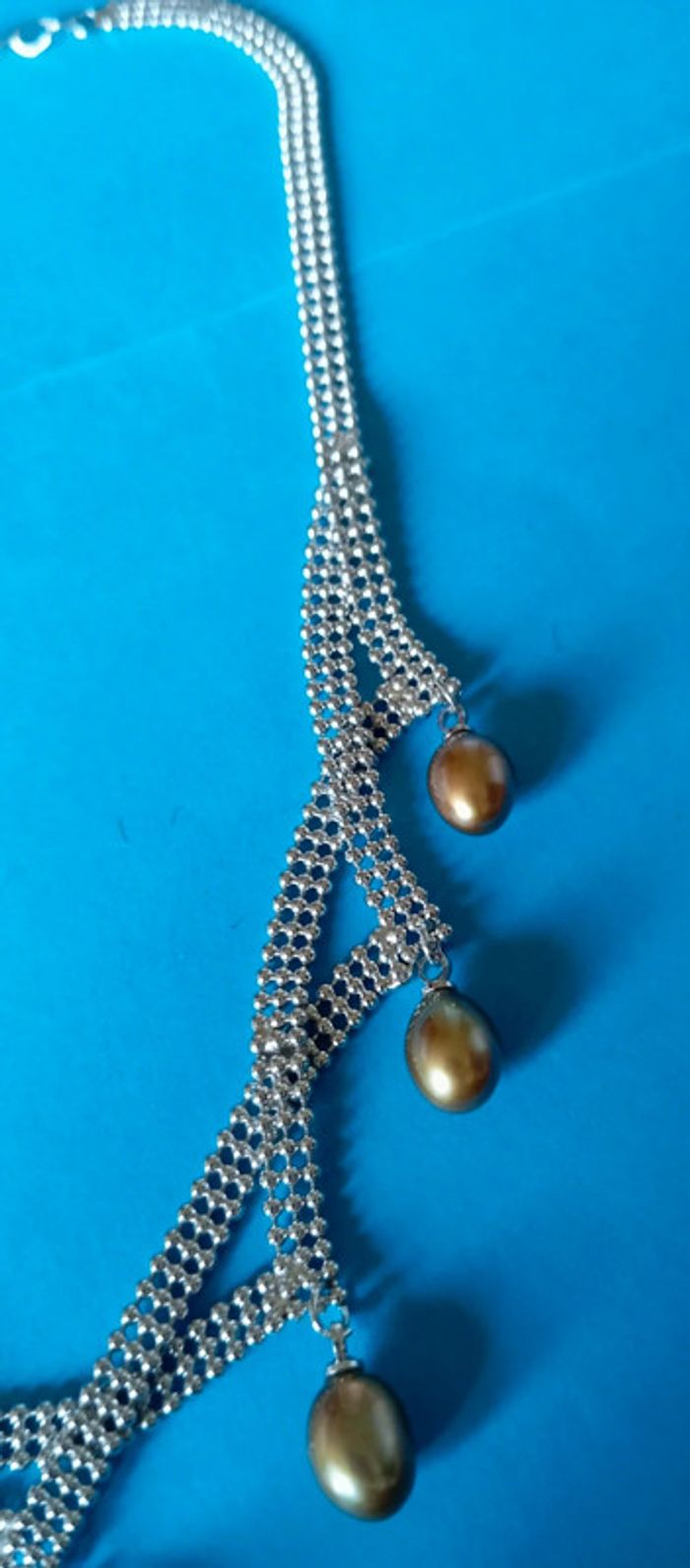 Superbe ras du cou perles et chaîne boules - photo numéro 5