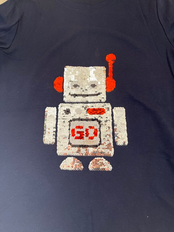 Pull robot sequins réversibles 12 ans