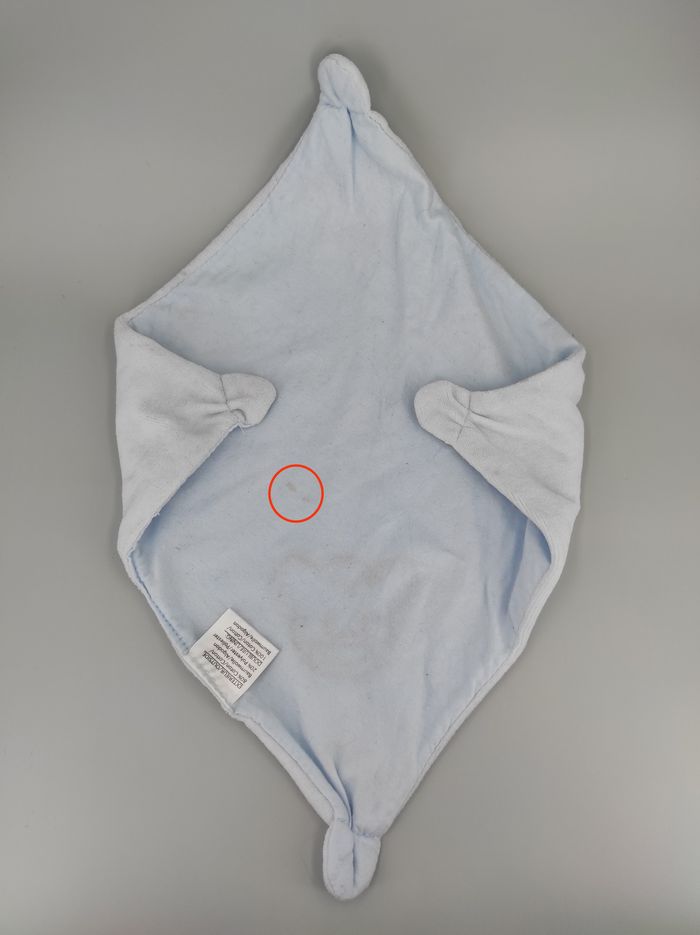Doudou Plat Bleu Tête D'ours Brodée - photo numéro 2