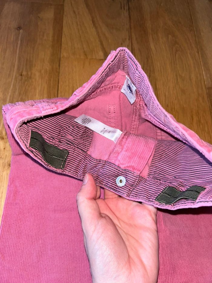 Pantalon en velours côtelé rose ajustable - photo numéro 8