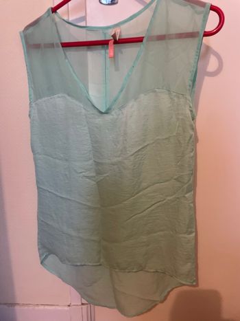 Chemisier sans manche vert d’eau