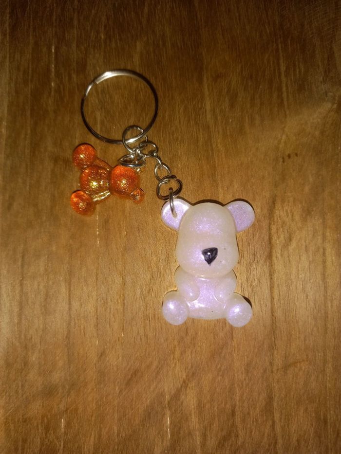 Porte clé ours ourson résine epoxy
