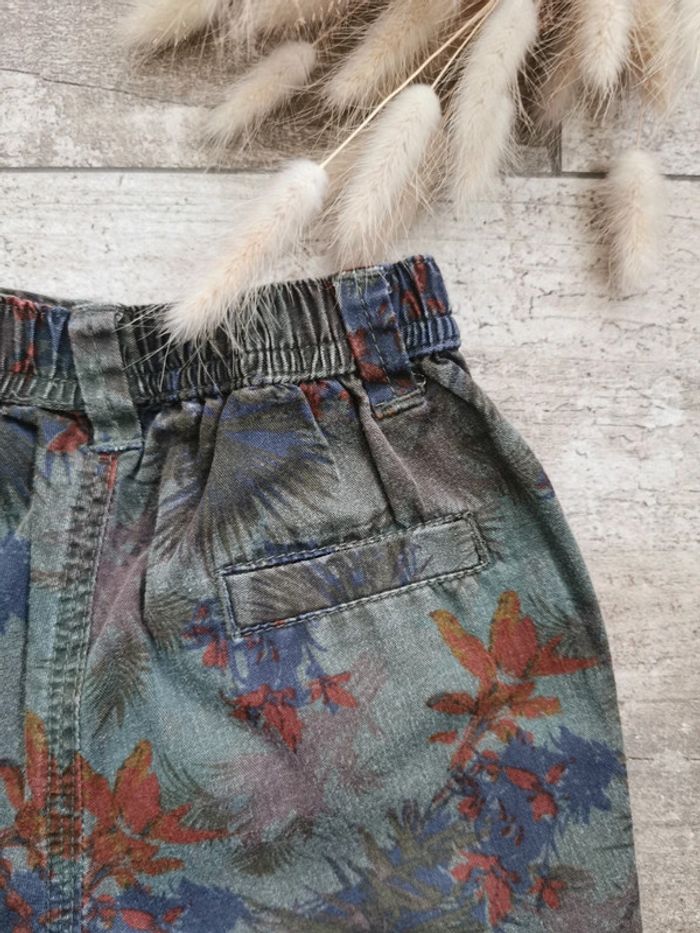 🌺Très joli Short tropical vert terracotta feuillage 6/9mois - photo numéro 6