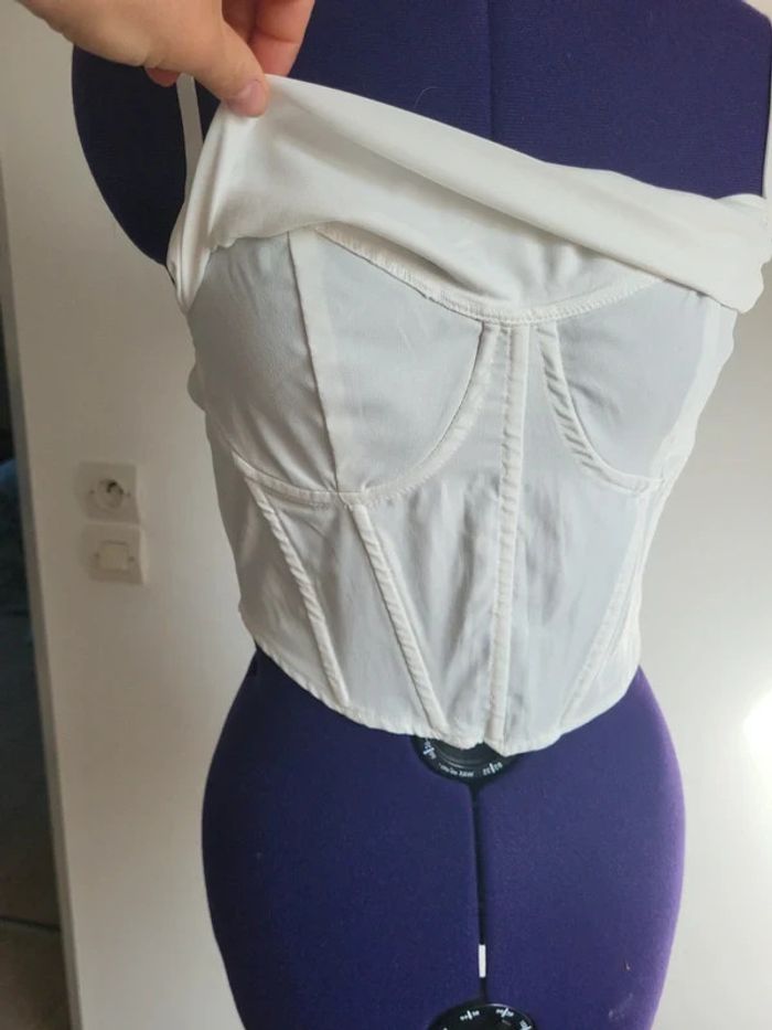 Crop top corset blanc - photo numéro 2