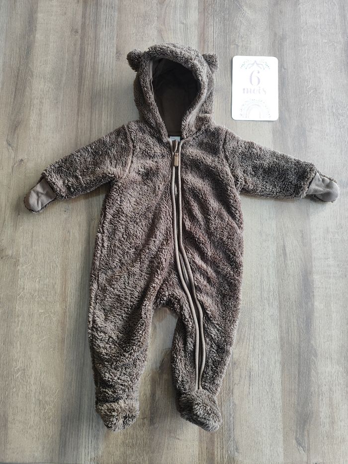 Combinaison bébé 6 mois (68cm) en peluche ours marron H&M