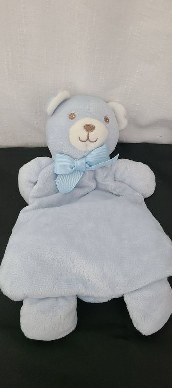 Doudou Ours bleu blanc avec nœud ESPA INTERCOMMERCE