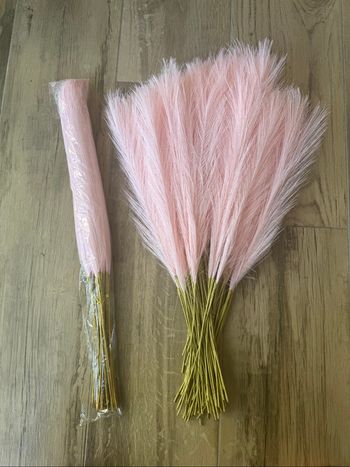 Lot de 100 Tiges de Pampa artificiel rose