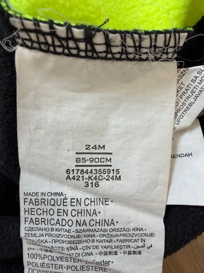 Veste à capuche Nike Dri-Fit bébé 24 mois – Noir & Vert fluo - photo numéro 4