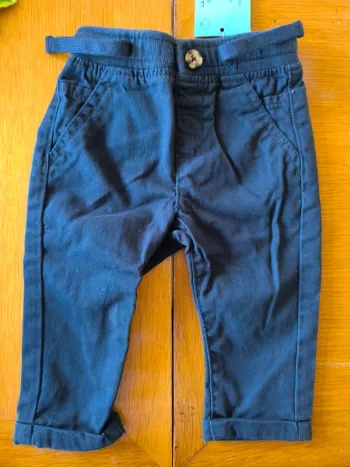 312768 pantalon bleu marine garçon 6 mois kiabi