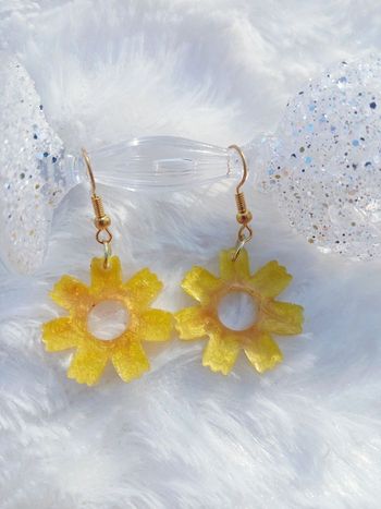 Boucles d'oreilles fleurs jaunes 🌼 