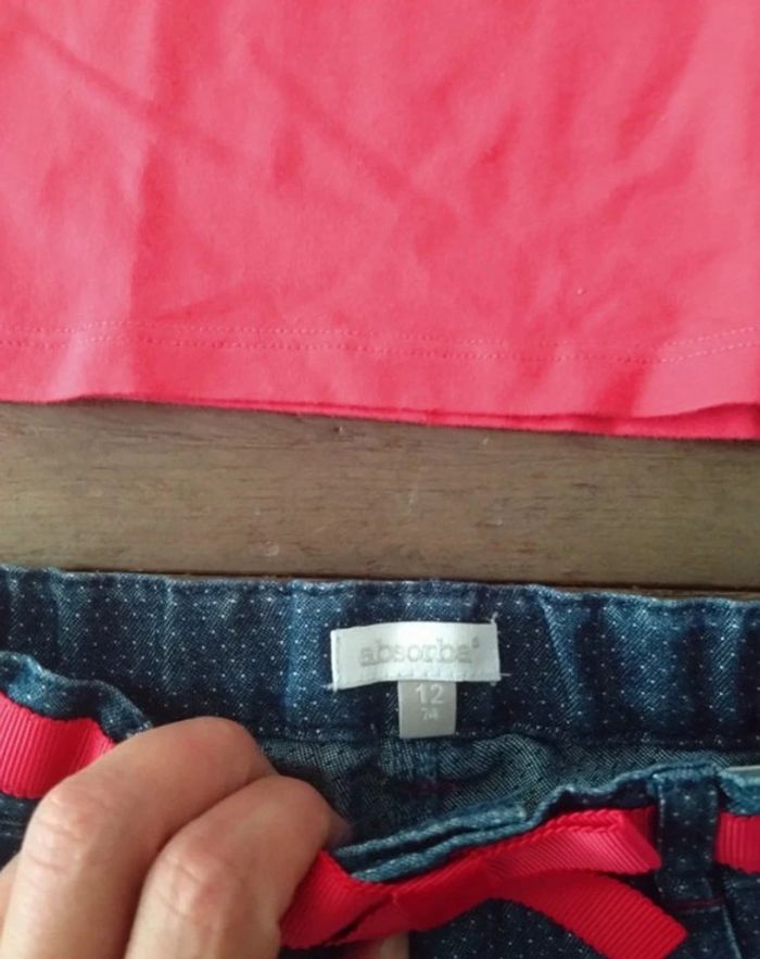 Ensemble bébé fille rose et bleu été 12 mois - photo numéro 3