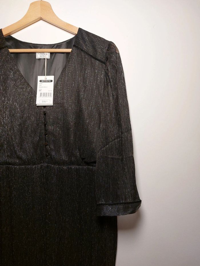 T.44 Robe Neuve soirée etiquette 59,95 eur noire et argentée - photo numéro 16