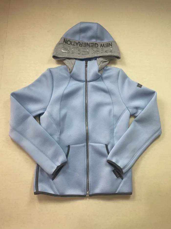 Gilet / Sweat à capuche Pikeur – Bleu clair et gris – Taille M