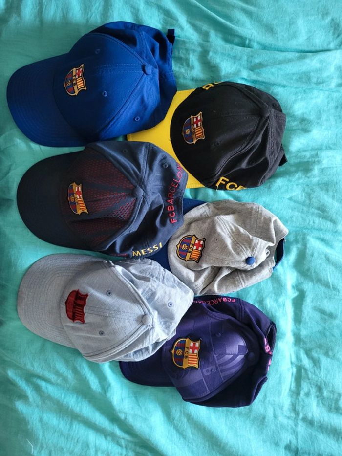 Lot 5 casquettes fc barcelone - photo numéro 3