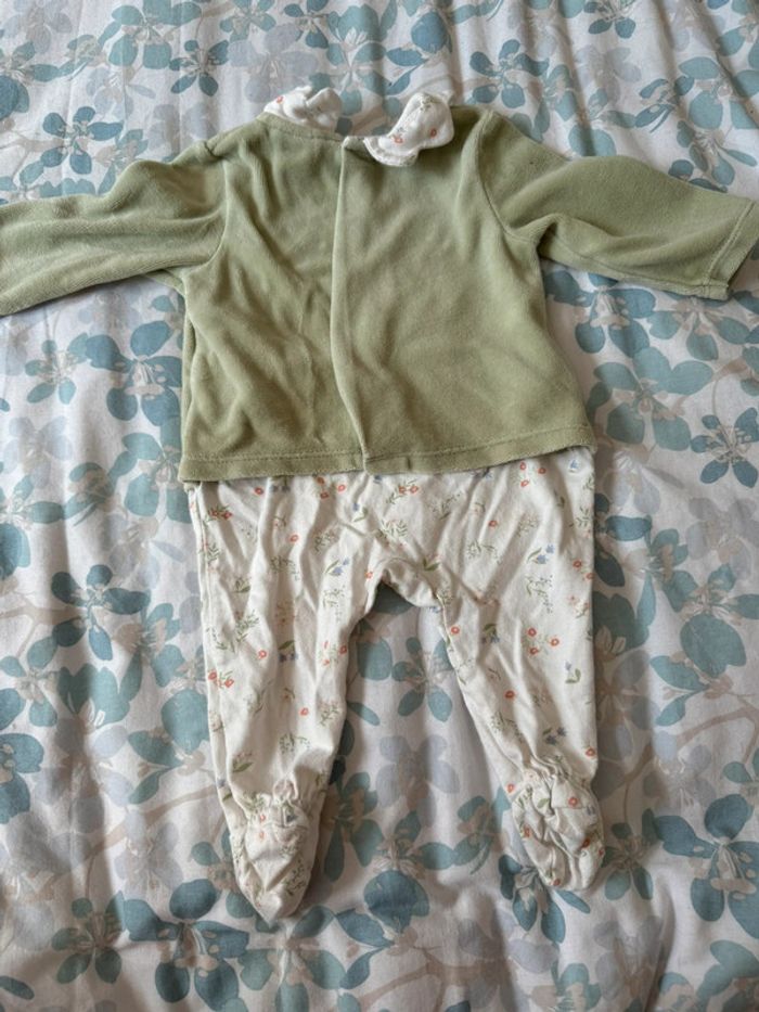 Pyjama Bébé Mixte Vert et Blanc - photo numéro 3