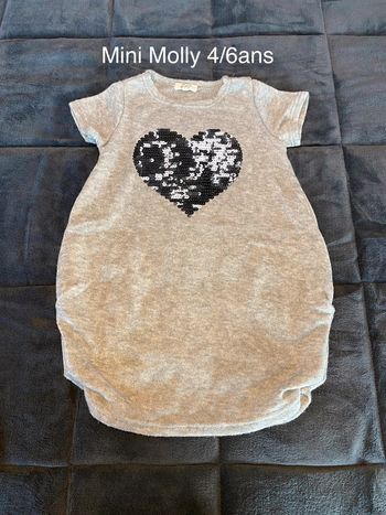 Robe pull grise coeur Mini Molly 6 ans