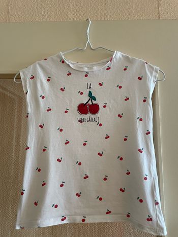 T-shirt blanc et rouge - enfant taille 8 ans - vertbaudet