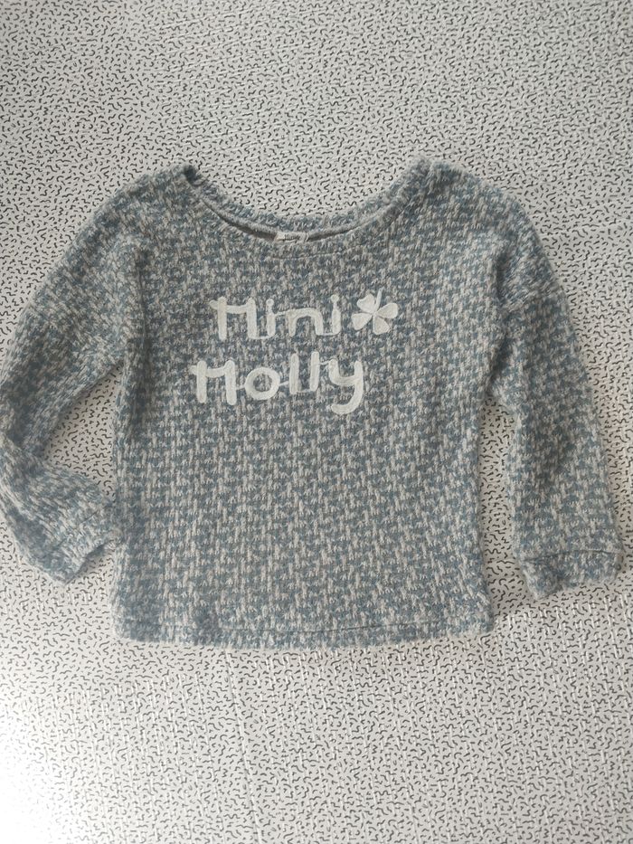 Pull Mini Molly 12/14 ans – Motif pied-de-poule bleu-gris
