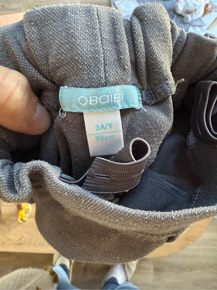 Pantalon jogging enfant garçon Obaidi 3 ans 36 mois gris très bon état - photo numéro 3