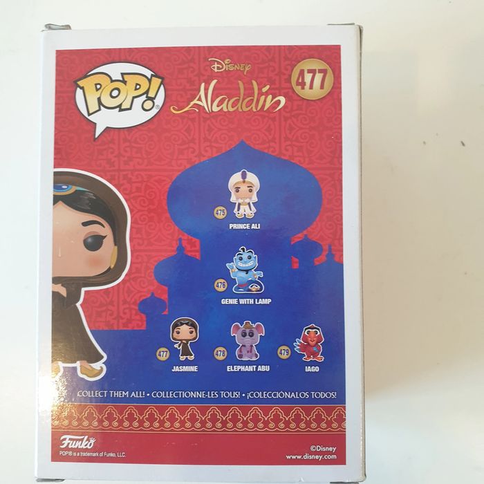 Funko Pop Jasmine chase #477 face avant de la boite décoloré par le soleil - photo numéro 3