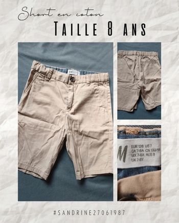 Short en coton beige