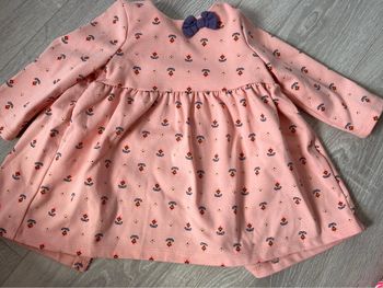 Robe hiver saumon et violet 9 mois