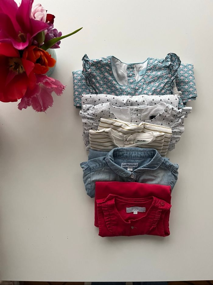 Lot de 4 robes et 1 chemise - 12 mois - Cadet Rousselle - Vertbaudet - Kiabi - Okaidi