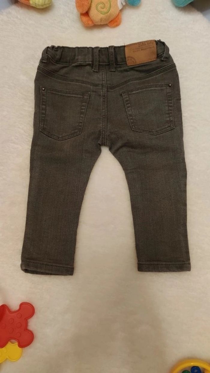 Jean slim stretch gris foncé T. 6-9 mois Zara / Zara Baby - photo numéro 3