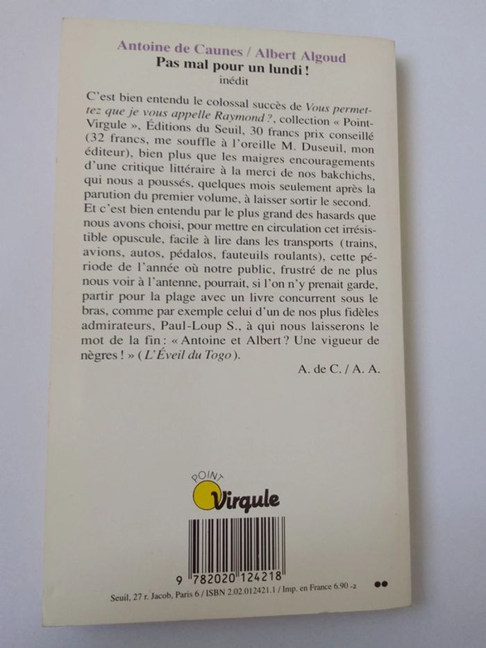 Antoine de Caunes / Albert Algoud 📚 Pas mal pour un lundi - photo numéro 2